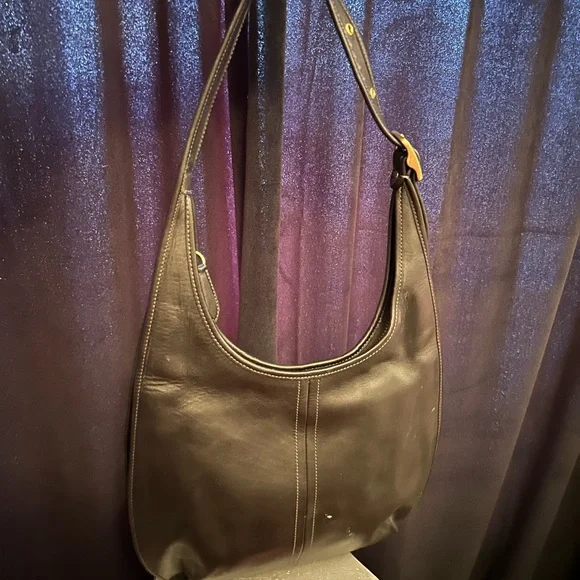 Coach Dark Brown Leather Hobo Bag - Picture 1 of 5